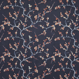 2.77 Yards  ~ Find The Beauty Embroidered Fabric in Navy by Carole Fabric