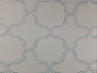 Enya Embroidered Fabric in Cloud Blue by Carole Fabric