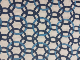 Beacon Hill Momentum Embroidered Fabric in Indigo