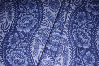 Duralee Bonnie Fabric in Denim Blue