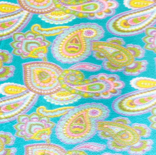 Paisley Fleece Double Brushed Fabric in Lagoon