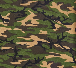 Army Camo Flannel Fabric in Green