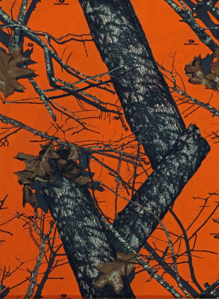 Mossy Oak Break-Up Country Fleece Fabric in Blaze Orange