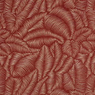 Robert Allen Fabrics Tropic Ferns Bk Chenille Fabric in Cinnabar