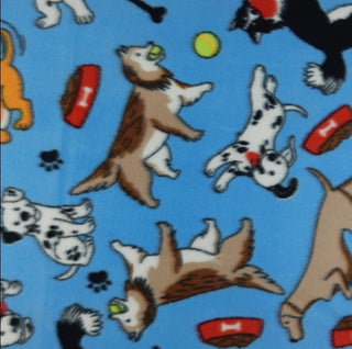 Best In Show Doggies Polar Fleece Fabric in Blue