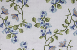 Anastasia Embroidered Fabric in Dresden Blue