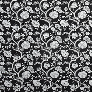 Carole Fabric Charming Climb Embroidered Fabric in Black