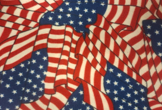 Patriot's Flag Brushed Fleece Fabric in Red, White, Blue