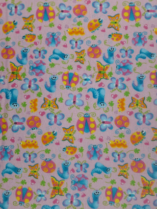 Bug-A-Boos Flannel Fabric in Pink 