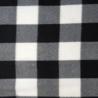Kara Check Polar Fleece Fabric in Blank and White