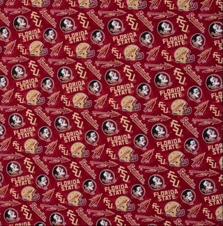 Florida State University Seminoles Quilting Fabric in Garnet