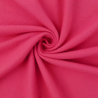 Solid Double Brushed Fleece Fabric in Fuchsia