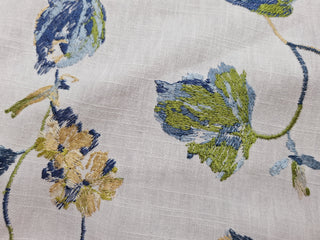 Kashmir Fabrics Garden Colors Embroidered Fabric in Harbor