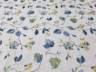 Kashmir Fabrics Garden Colors Embroidered Fabric in Harbor