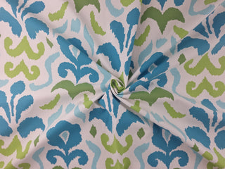 Montenegro Turquoise Fabric in Lime