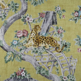 P Kaufmann© Lazy Days Chinoiserie Polished Cotton Fabric in Gold