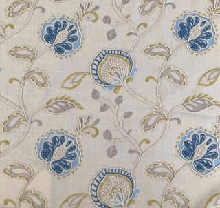 Richloom Platinum Collection Ceremony Embroidered Fabric in Ocean