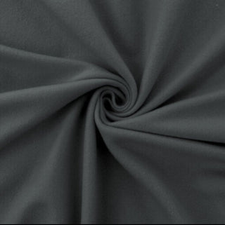Solid Double Brushed Fleece Fabric in Fog Gray