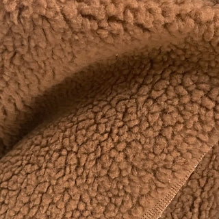 Deep Pile Camel Sherpa Fleece Fabric in Dark Camel