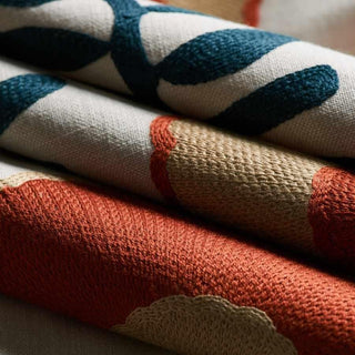 Hopps Floral Pottery Embroidered Fabric in Clay