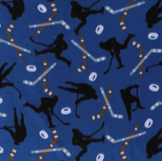 Hockey Double Brushed Fleece Fabric in Royal