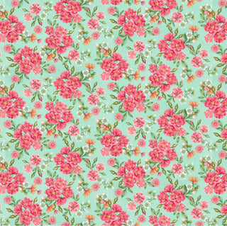 Henry Glass Co Flower Toss Quilting Fabric in Sky Blue