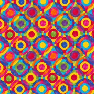 Fabric Traditions Rainbow Bright Geometric Circles Quilting Fabric in Multi