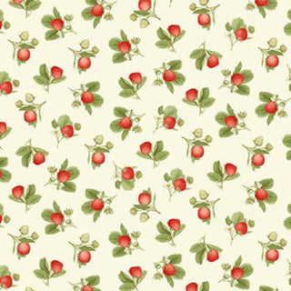 Henry Glass & Co. Tossed Strawberry Flowers in Cream