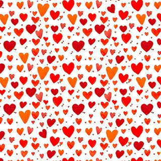 Benartex Fabrics Playful Hearts Quilting Fabrics in Coral