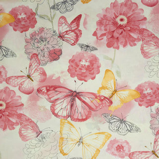 Keepsake Calico Butterfly Floral Watercolor in Coral