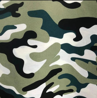 Woodland Camo Quilting Fabric in Teal