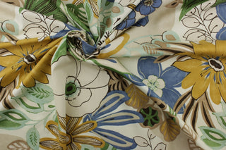 Robert Allen Lilith Floral Fabric in Sunblue