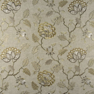 Covington Wheaton Floral Embroidered Fabric in Travertine