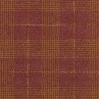 Plaid Wool Fabric in Mulberry