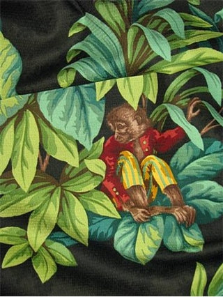 P/Kaufmann Monkey Jungle Singerie Fabric in Ebony