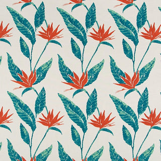 Robert Allen Crane Lily Woven Upholstery Fabric in Tomato