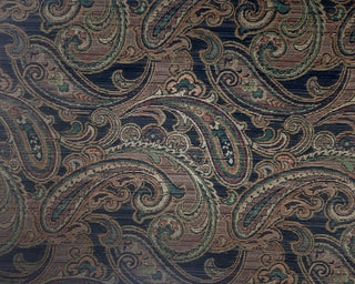 Paisley Chenille Woven Fabric in Charcoal