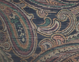 Paisley Chenille Woven Fabric in Charcoal