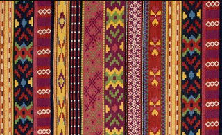 Robert Allen Pueblo Stripe Tapestry Fabric in Tomato