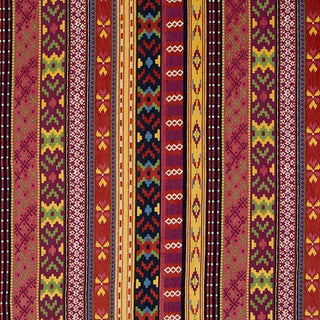 Robert Allen Pueblo Stripe Tapestry Fabric in Tomato