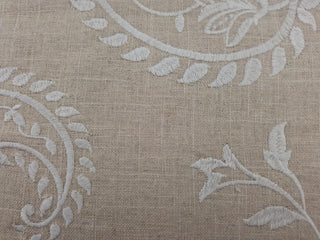 Grenoble Paisley Embroidered Fabric in Canvas