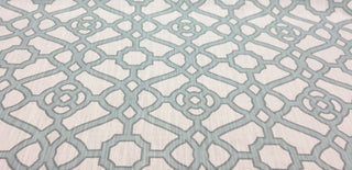 P Kaufmann Pavilion Fretwork Fabric in Tropical Blue