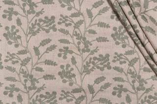 Stout Textiles Ares Embroidered Fabric in Thyme