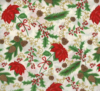Christmas 'Tis The Season Quilting Fabric in Ivory