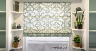 P Kaufmann Pavilion Fretwork Fabric in Tropical Blue