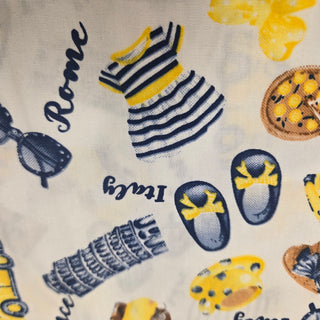 Italy Sights Quilting Fabric in Yellow