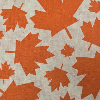 Canadian Maple Leaves Quilting Fabric in Orange