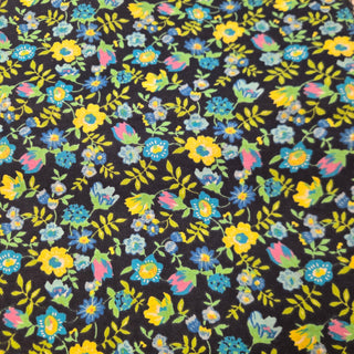 Lavderdale Floral Flannel Fabric in Navy