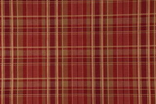 Covington Burgess Woven Plaid Fabric in 137 Antique Red