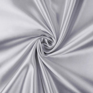 Satin Crepe Fabric in Silver